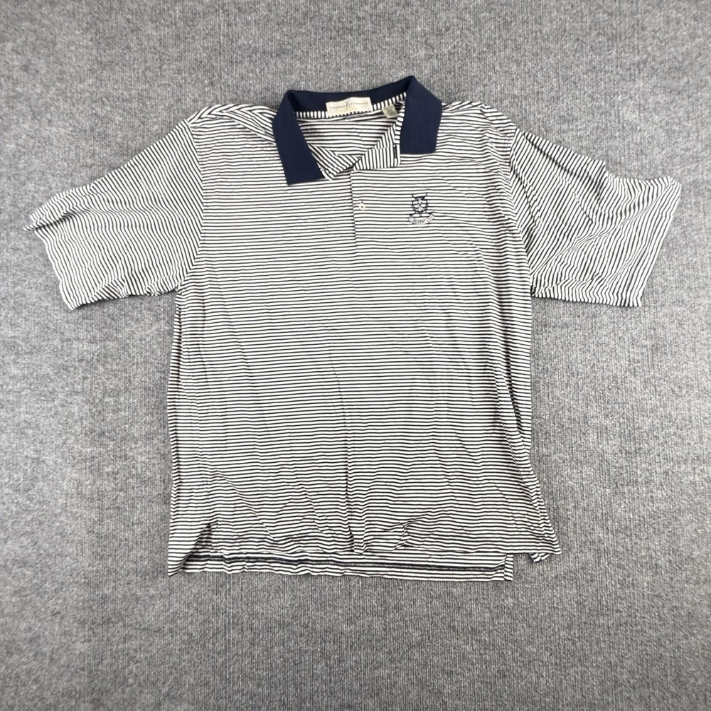 Fairway & Greene Polo Shirt Mens 2XL Blue Striped St Andrews Links Cotton Golf